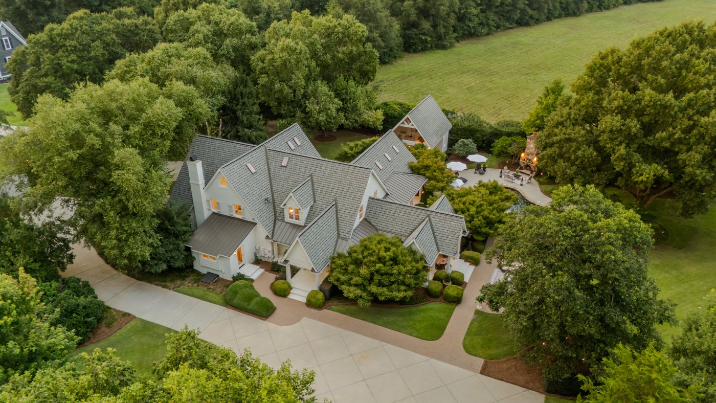 The roofline in the trees