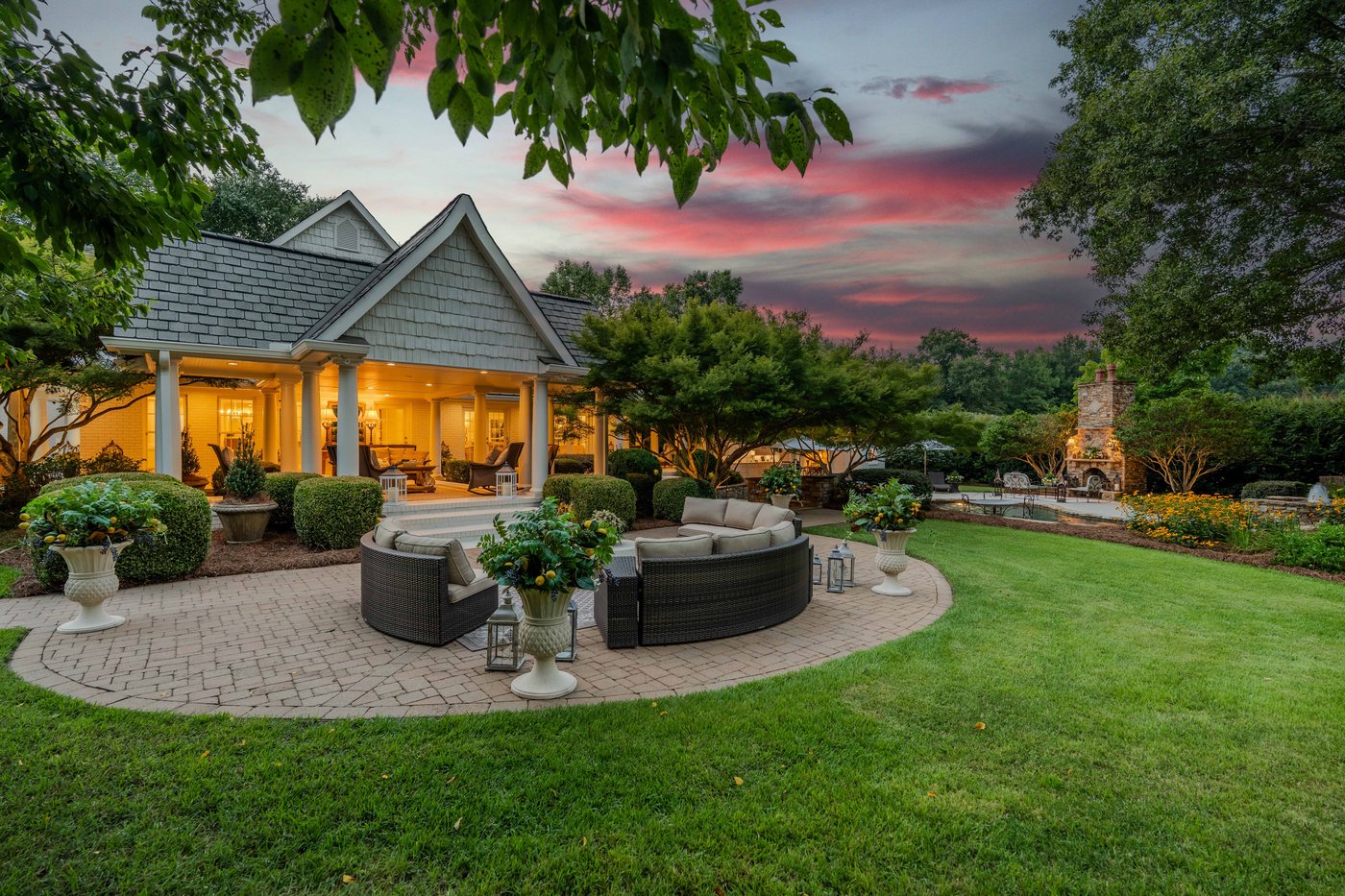 The terrace at dusk